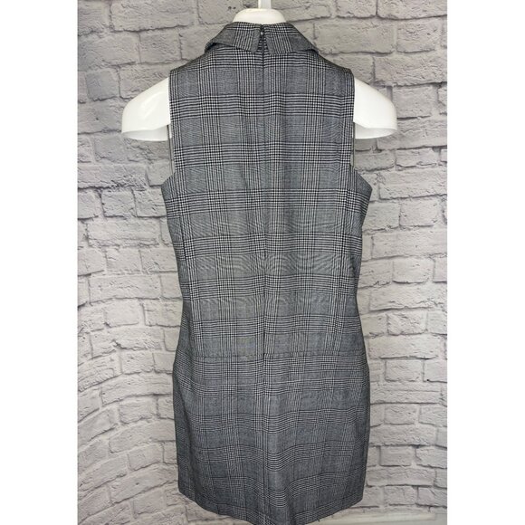 Intermix Exclusive Sleeveless Drop Waist Dress NEW with tags Black Plaid - Picture 2 of 7